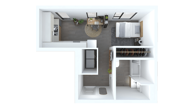 Studio D - ADA floor plan