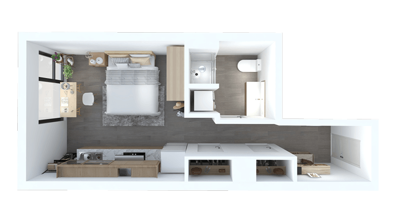 Studio F floor plan